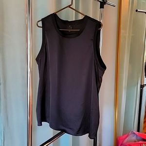Black silky sleeveless shell XL